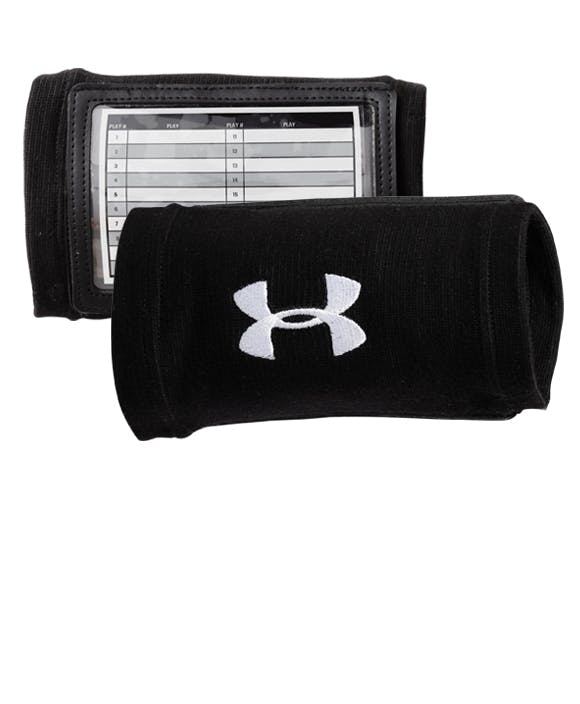 Under Armour wristbands in black and white