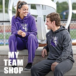 Two athletes wearing customized team gear from their My Team Shop