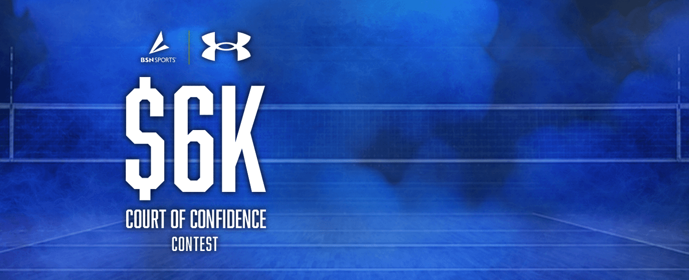 $6K court of confidence contest image showing a logo lockup of BSN SPORTS and Under Armour