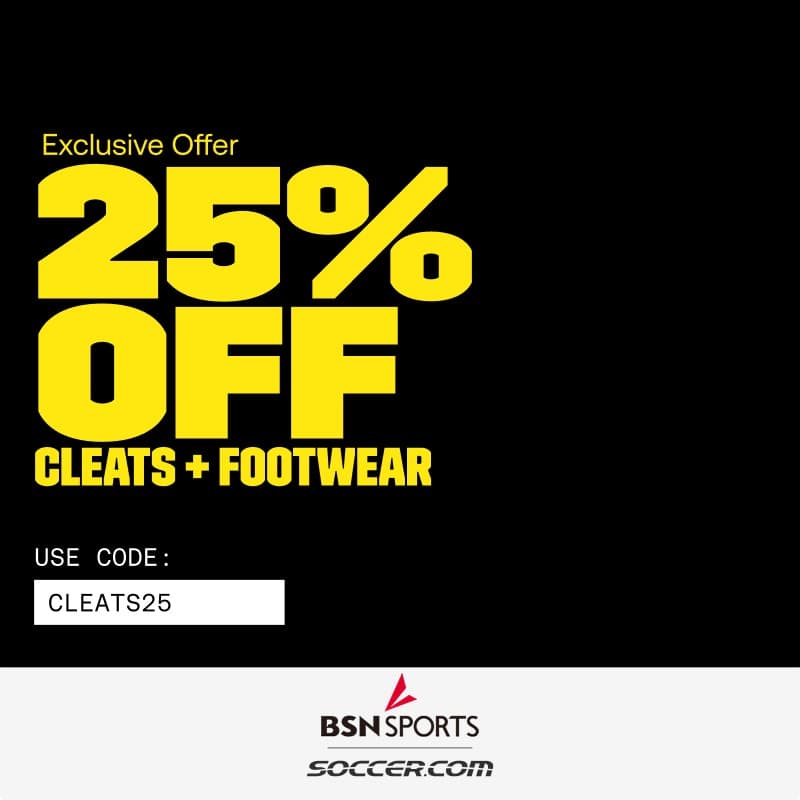 25% Off Cleats + Footwear