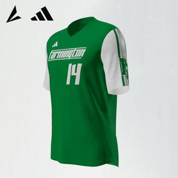a rotating gif of custom adidas and BSN SPORTS baseball uniforms